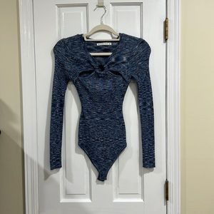 Sweater bodysuit w/ cutouts